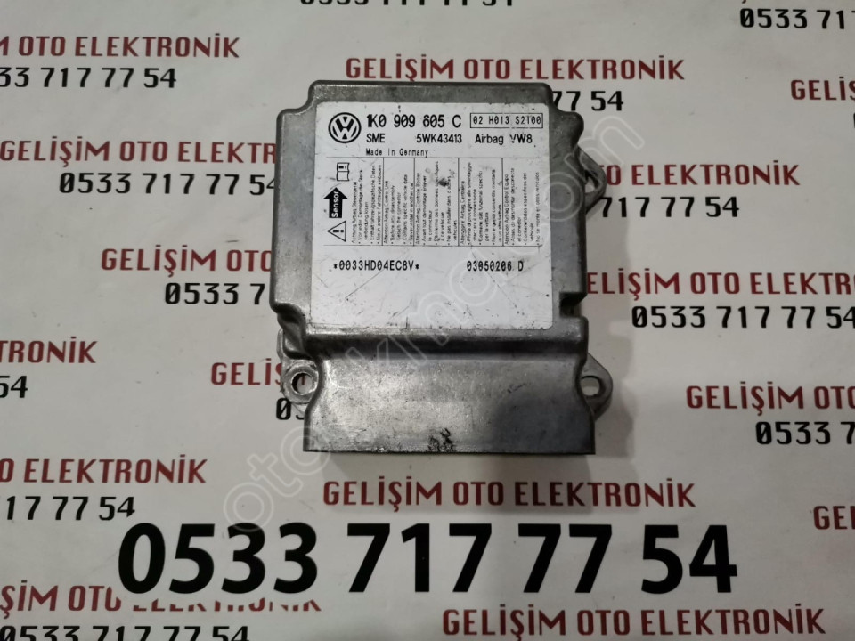1K0909605C 5WK43413 VW GOLF AIRBAG BEYNİ