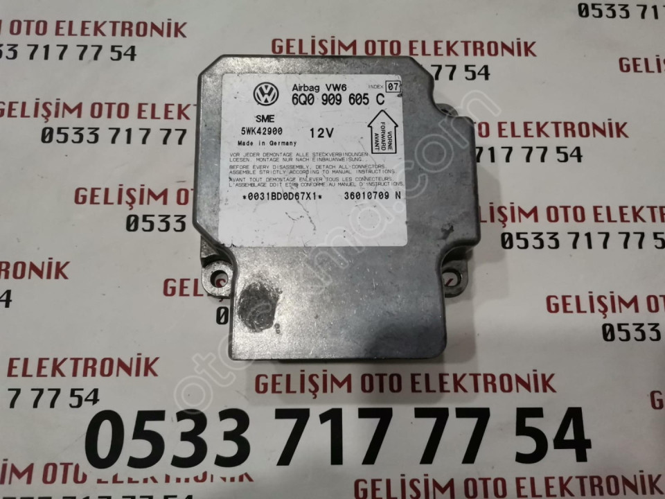 6Q0909605C 5WK42900 VW PASSAT GOLF POLO JETTA AİRBAG BEYNİ