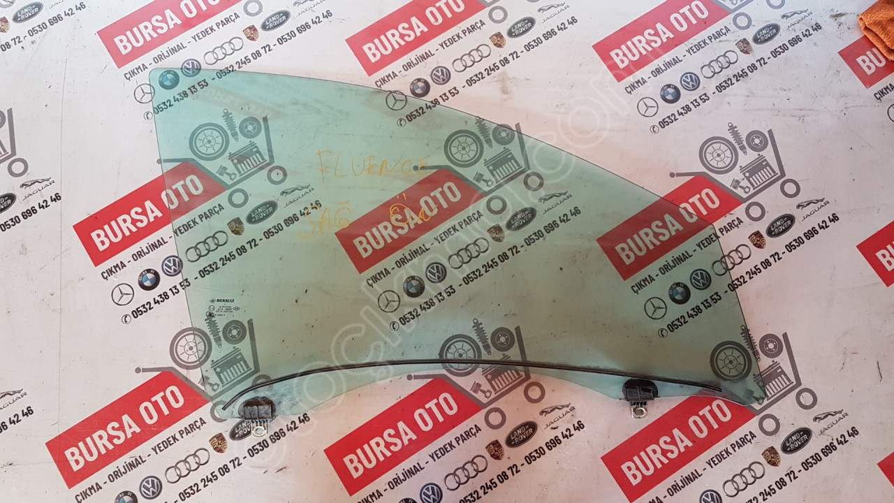 RENAULT FLUENCE SAĞ ÖN KAPI CAMI ORJINAL SÖKME