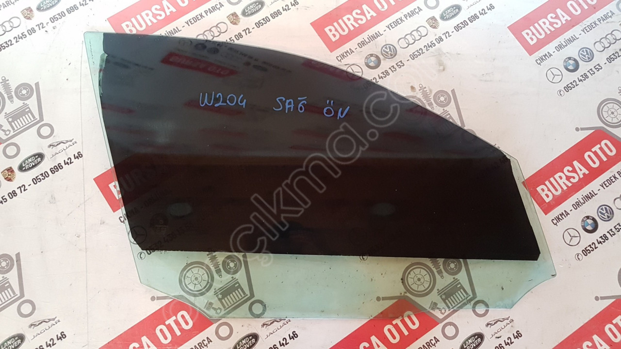 MERCEDES W204 C SERİ SAĞ ÖN KAPI CAMI ORJINAL SÖKME