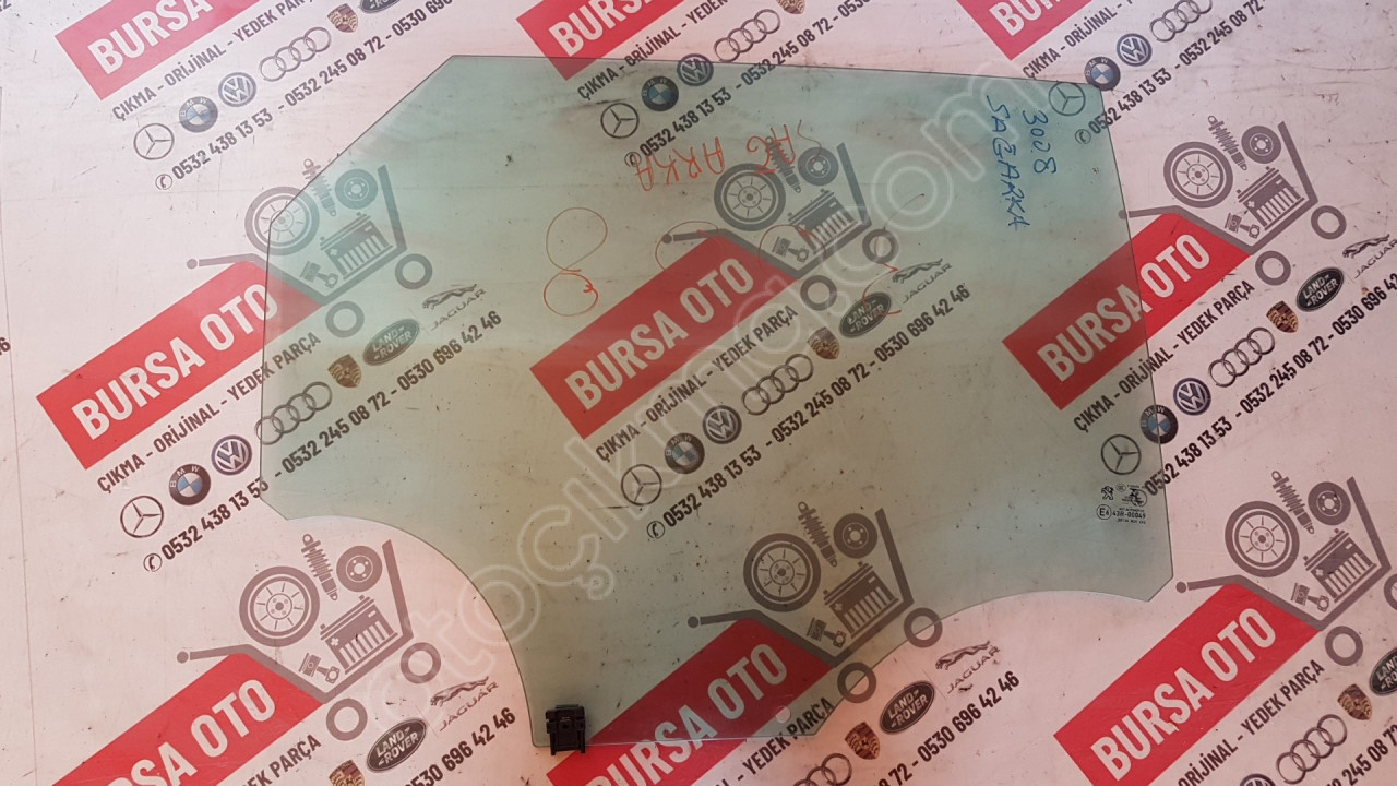 PEUGEOT 3008 SAĞ ARKA KAPI CAMI ORJINAL SÖKME