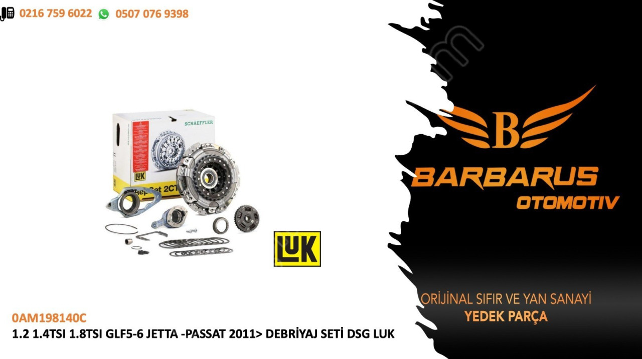 0AM198140C 1.2 1.4TSI 1.8TSI-PASSAT DEBRİYAJ SETİ DSG LUK