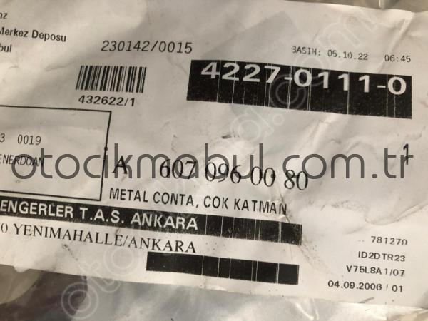 MERCEDES VİTO W607 EGZOZ MANİFOLD METAL CONTA 6070960080