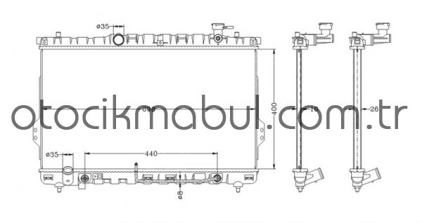 RADYATÖR SU SANTA FE 00-&gt; 2,0 OTOM. VİTES (BENZ.)