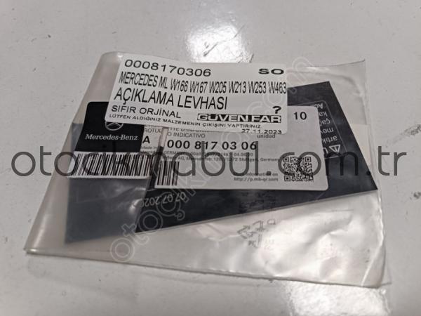 MERCEDES ML W166 W167 W205 W213 W253 W463 AÇIKLAMA LEVHASI 0