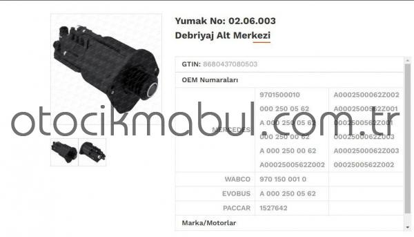 02.06.003 Debriyaj Alt Merkezi Actros Yumak