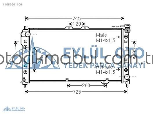 BPM9-15-200 SU RADYATÖRÜ MAZDA 323, LANTIS 1994-1998 OTOMATİ
